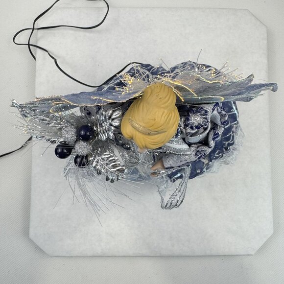 Fiber Optic Light-Up Angel Tree Topper Porcelain Blue Color-changing Christmas - Picture 9 of 16